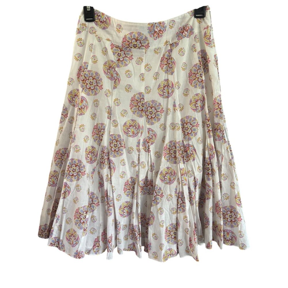 Laura Ashley Vintage Gauze Cotton Mandala Floral 50s Boned Lined Skirt